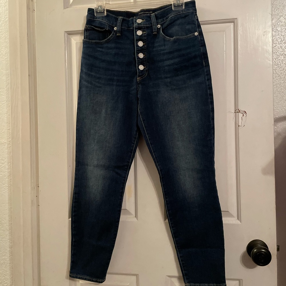 Lucky Brand Bridgette Indigo High-Rise Button-Fly Jeans